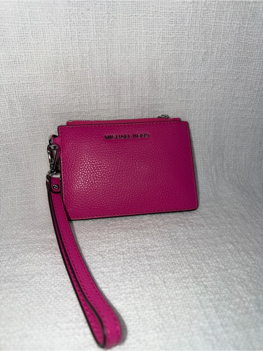 Michael Kors Fuchsia Pebbled Leather Wristlet
